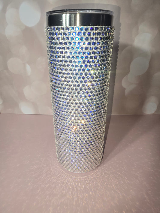 Rhinestone Bling Tumbler – Clear Crystal Blue