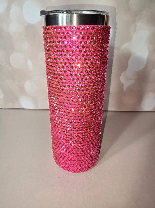 Rhinestone Bling Tumbler – Hot Pink Crystal