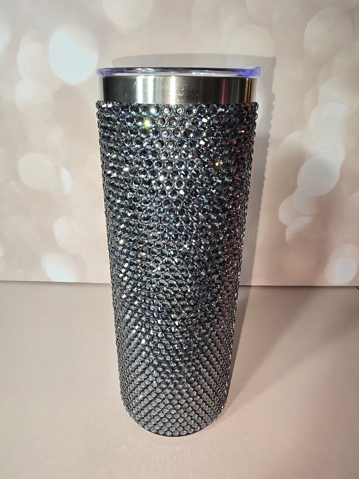 Rhinestone Bling Tumbler – Gunmetal Crystal