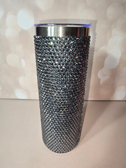 Rhinestone Bling Tumbler – Gunmetal Crystal