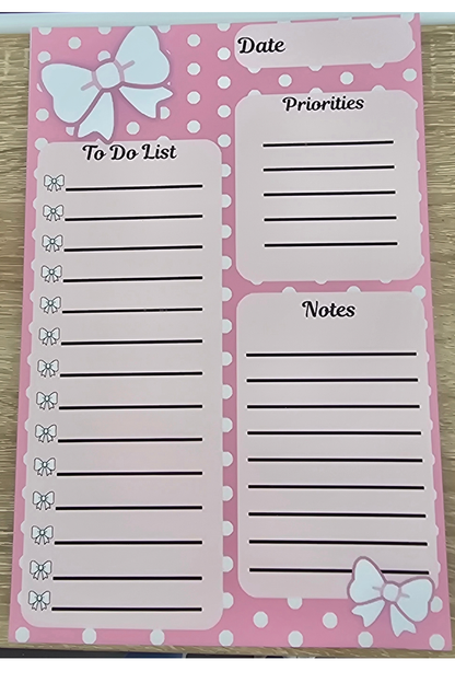Pink Bow & Polka Dot Planner and Notepad Bundle