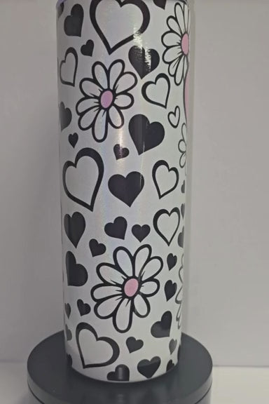 Hearts & Flowers Holographic Tumbler