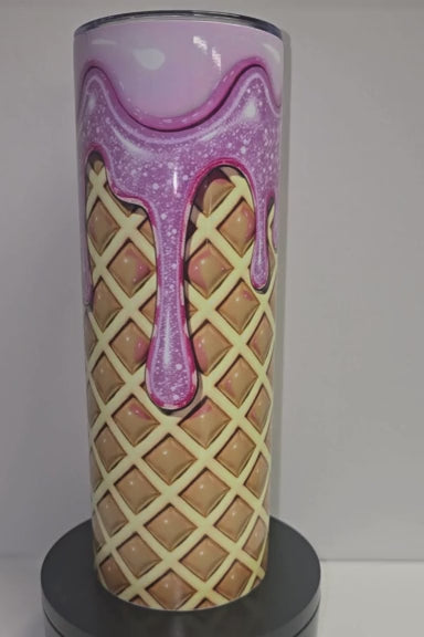 Ice Cream Waffle Cone Drip Tumbler