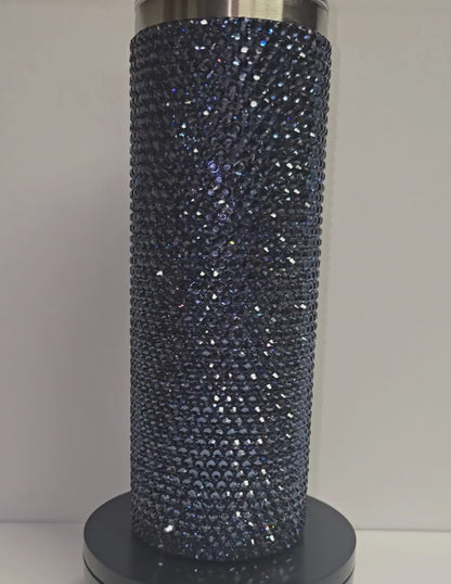 Rhinestone Bling Tumbler – Navy Blue Crystal