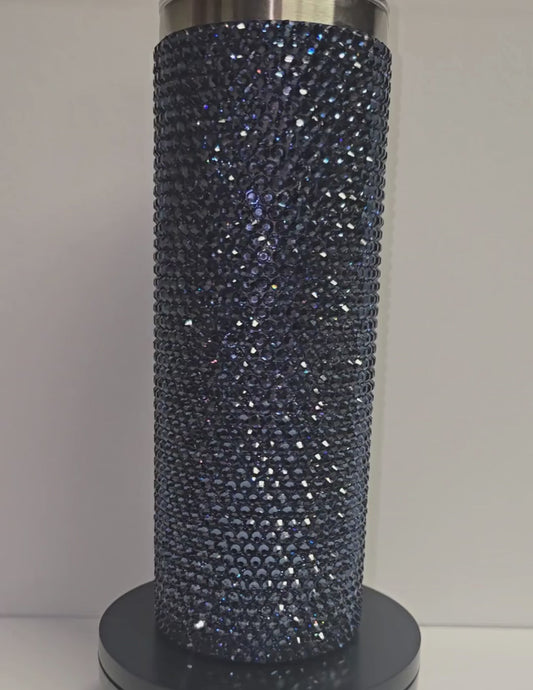 Rhinestone Bling Tumbler – Navy Blue Crystal