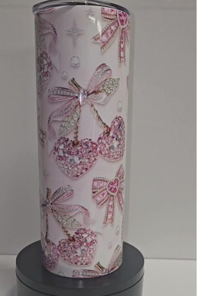 Rhinestone Cherries & Bows Tumbler