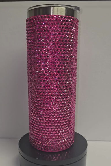 Rhinestone Bling Tumbler – Hot Pink Crystal