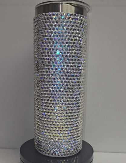 Rhinestone Bling Tumbler – Clear Crystal Blue