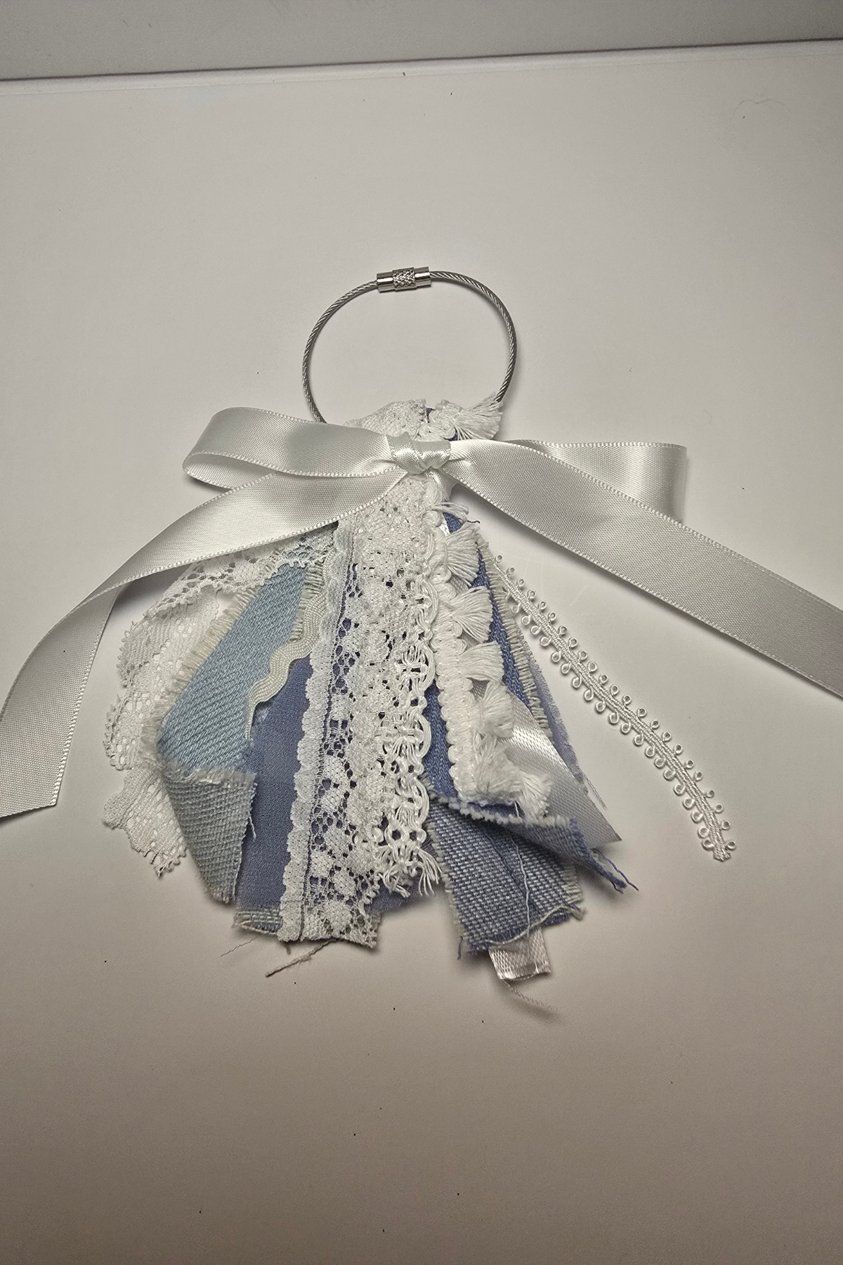 Denim & Lace Boho Bag Charm / Keychain / Boot Charm