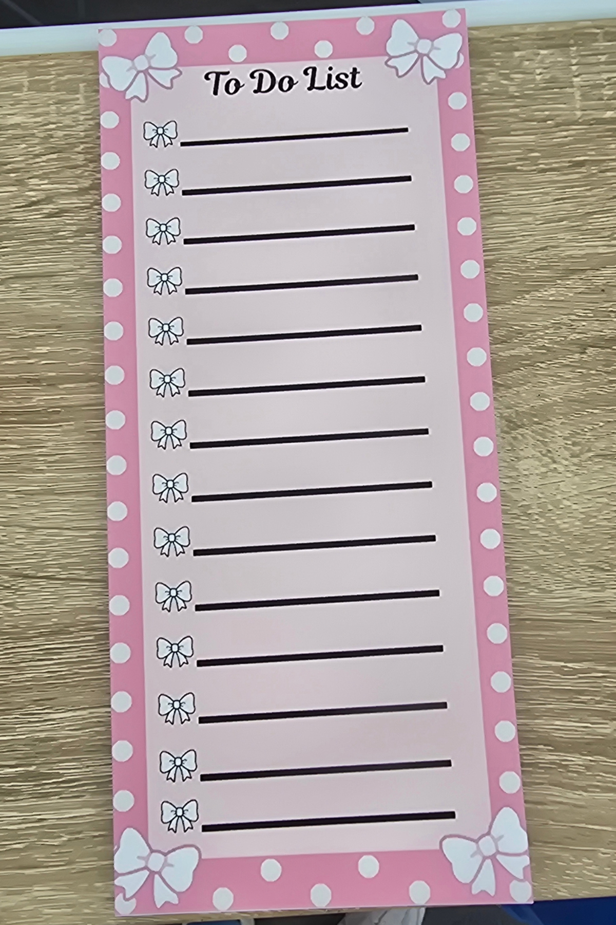 Pink Bow & Polka Dot To-Do List