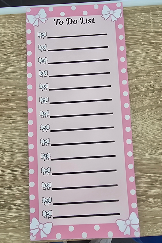 Pink Bow & Polka Dot To-Do List